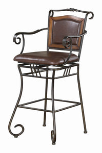 29" BAR STOOL, BLACK GOLD, 24.50 X 22.00 X 45.50"H