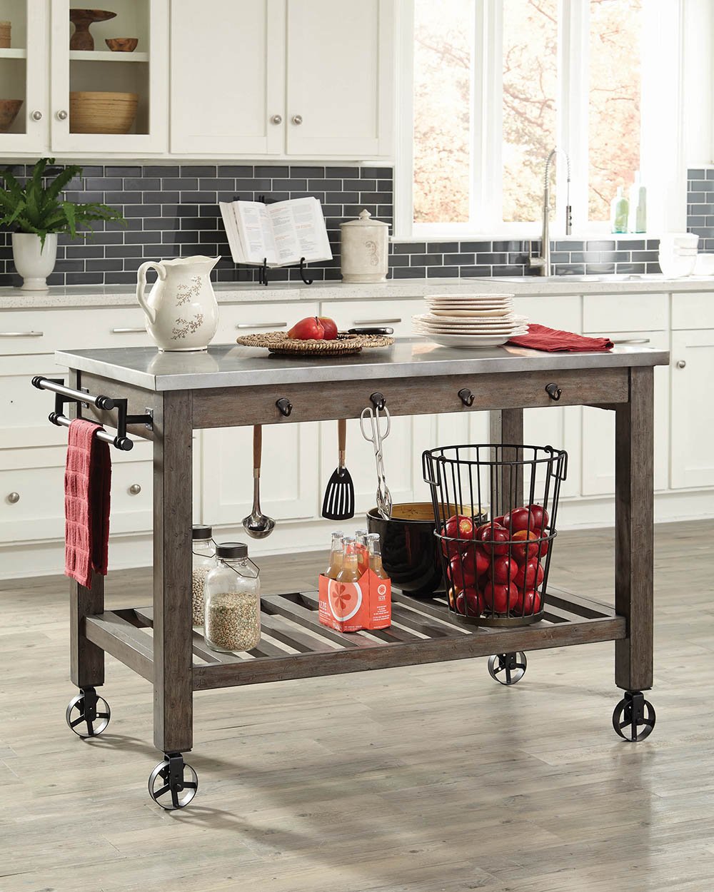 KITCHEN ISLAND, CHERRY, 50.25 X 28.00 X 36.50