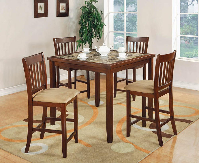 5PCS TABLE/CHAIR SET,BRWN RED,42