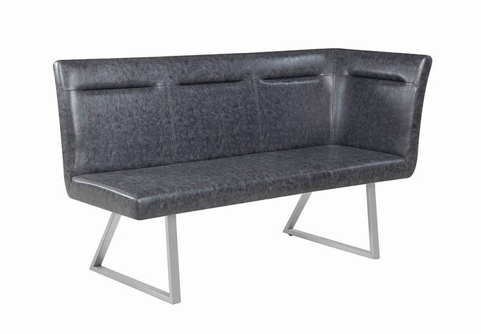 LEFT SIDE FACING CORNER BENCH, GREY/SILVER, 67.00 X 26.00 X 38.00