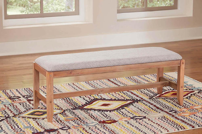 BENCH, WHT WASHED NTRL,  48.00 X 16.00 X 18.25