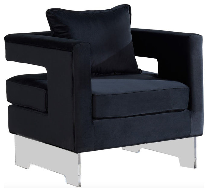Carson Black Velvet Accent Chair
