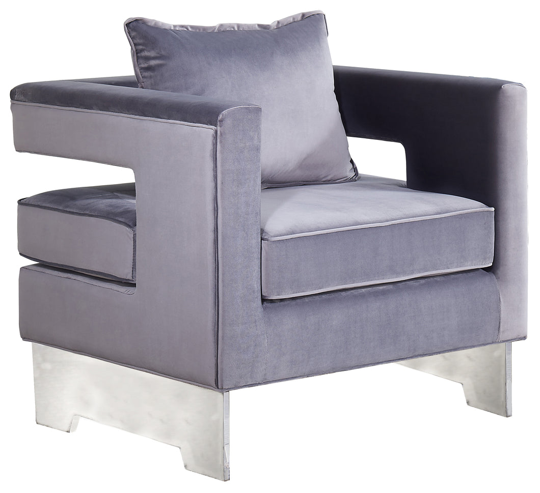 Carson Grey Velvet Accent Chair