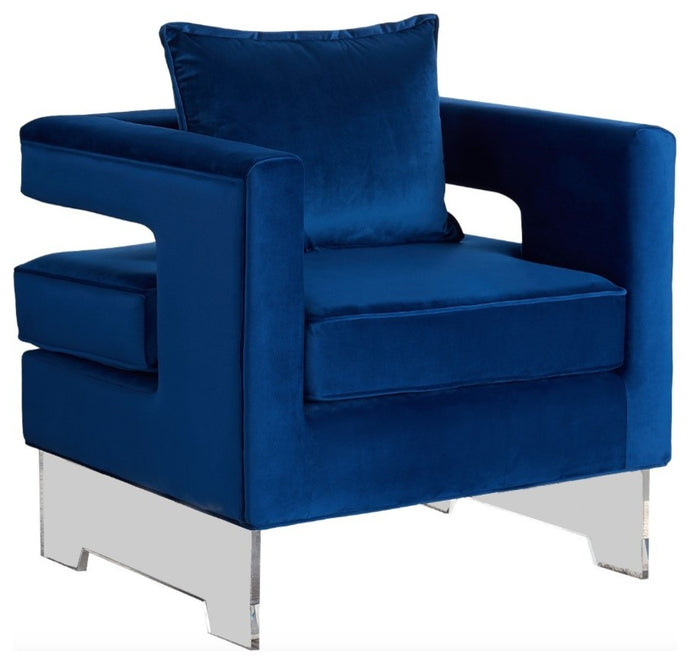 Carson Navy Velvet Accent Chair