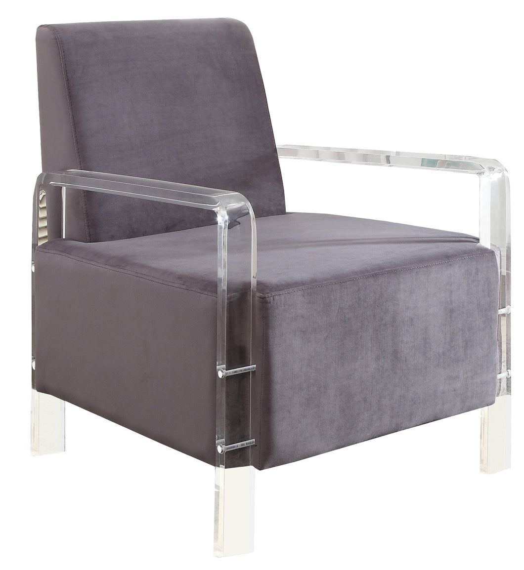 Liam Grey Velvet Accent Chair