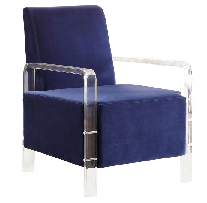 Liam Navy Velvet Accent Chair