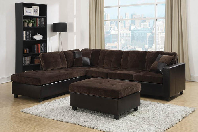 SECTIONAL, CHOCOLATE, 107.50 X 83.00 X 33.50