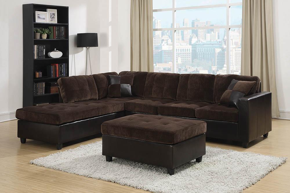 SECTIONAL, CHOCOLATE, 107.50 X 83.00 X 33.50