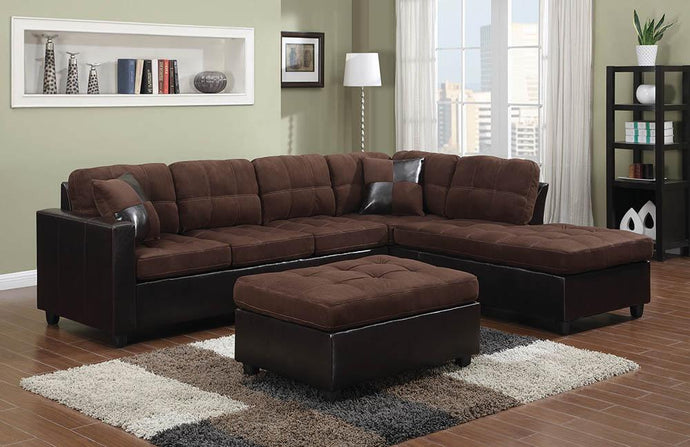 SECTIONAL, CHOCOLATE, 107.50 X 83.00 X 33.50