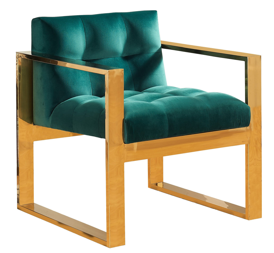 Mia Green Velvet Accent Chair