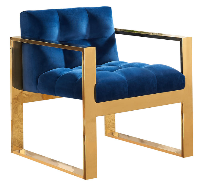 Mia Navy Velvet Accent Chair