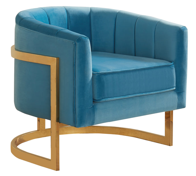Carter Aqua Velvet Accent Chair