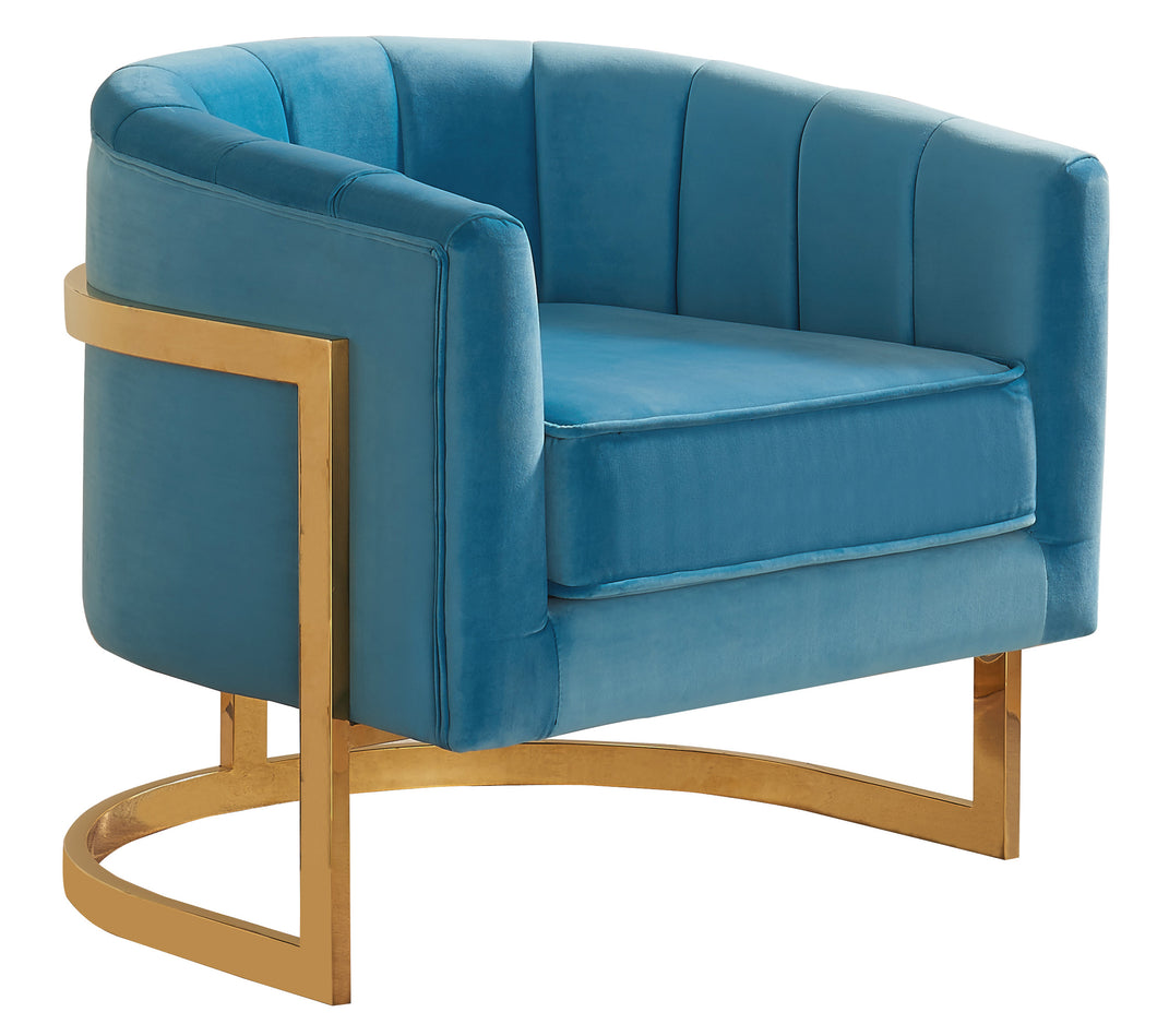 Carter Aqua Velvet Accent Chair