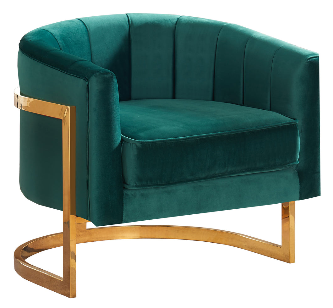Carter Green Velvet Accent Chair