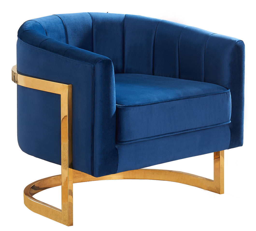 Carter Navy Velvet Accent Chair