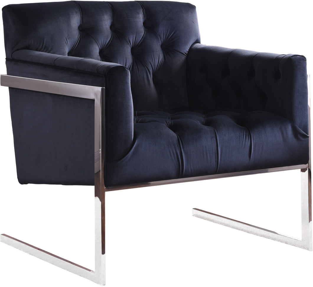 Riley Navy Velvet Accent Chair