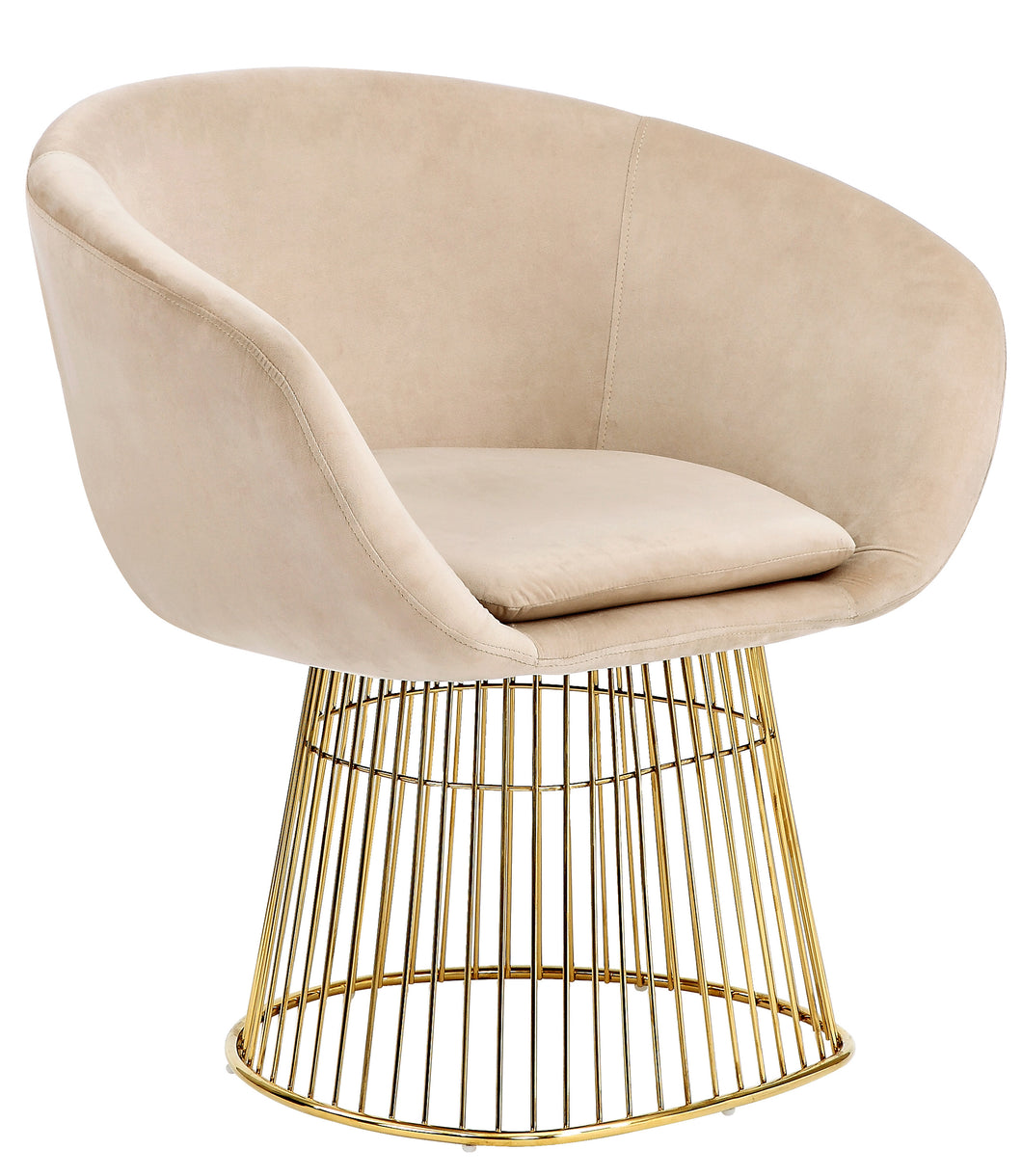Dylan Beige Velvet Accent Chair