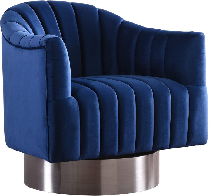 Farrah Navy Velvet Accent Chair