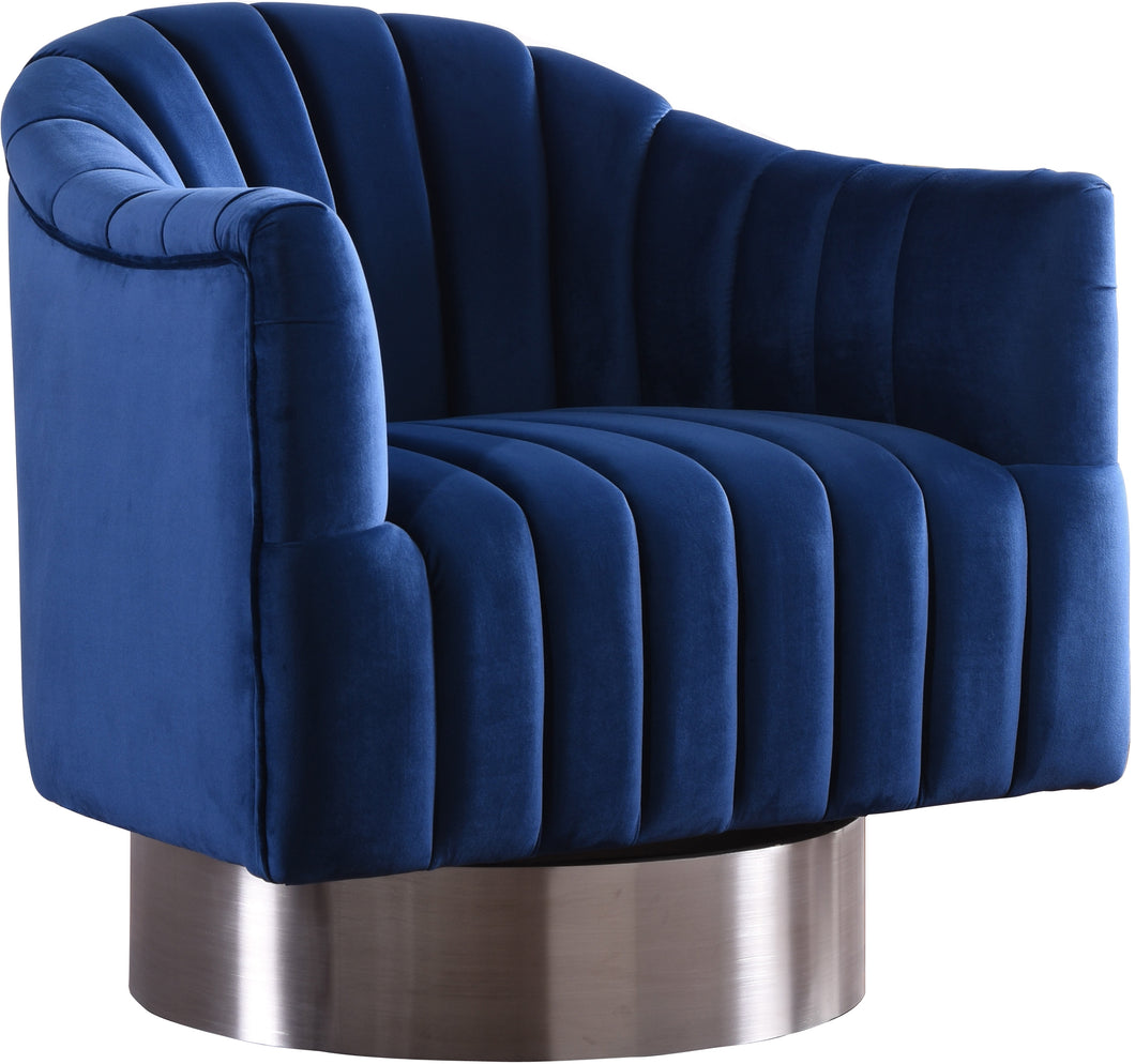 Farrah Navy Velvet Accent Chair