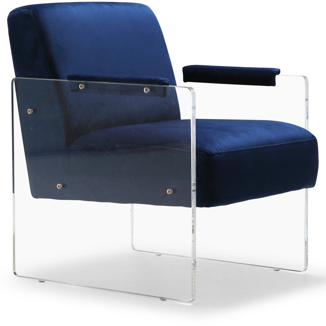 Eva Navy Velvet Accent Chair