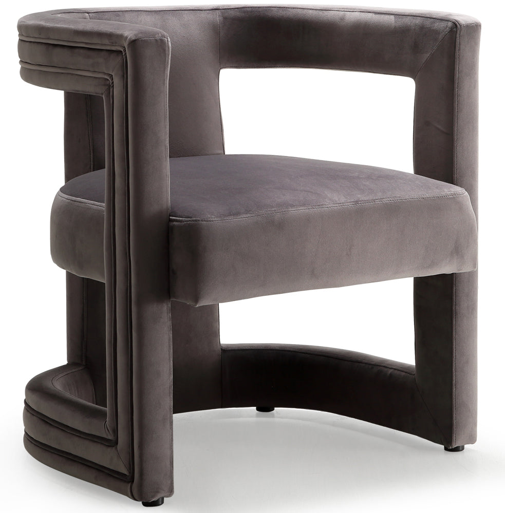 Blair Grey Velvet Accent Chair
