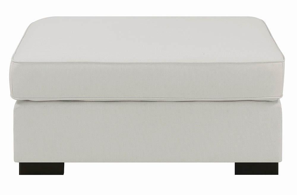 OTTOMAN, IVORY, 39.25 X 28.50 X 19.25