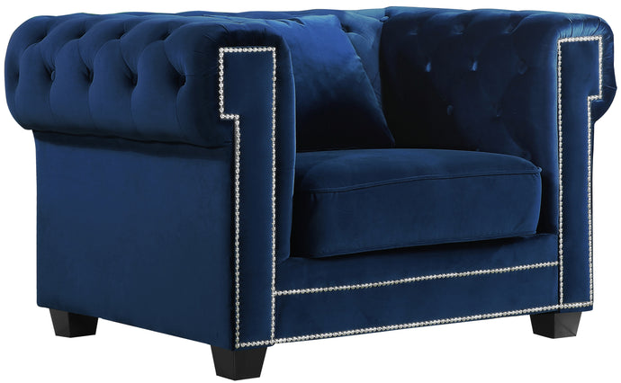 Bowery Navy Velvet Chair