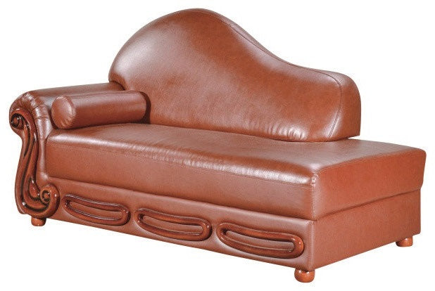 Bella Brown Leather Chaise