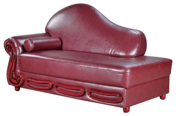 Bella Burgundy Leather Chaise