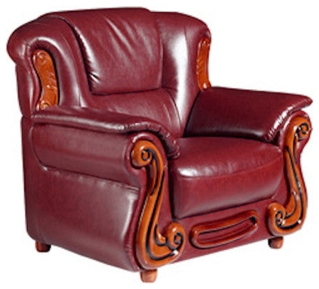 Bella Burgundy Leather Chair