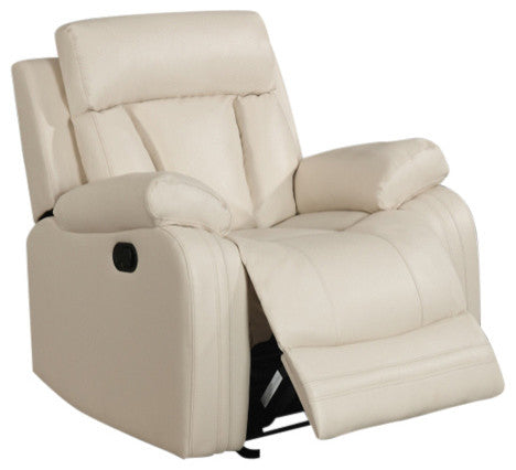 Avery Beige Leather Glider Recliner