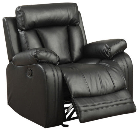 Avery Black Leather Glider Recliner