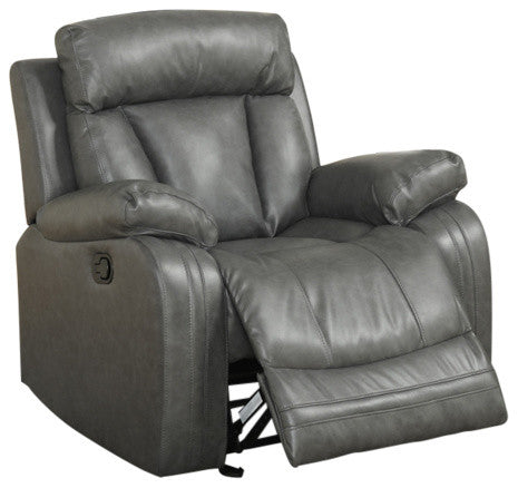 Avery Grey Leather Glider Recliner
