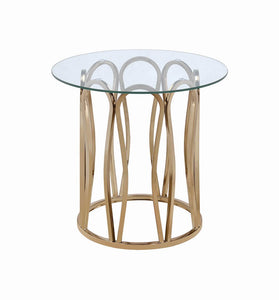 COFFEE TABLE, CHOCOLATE CHROME, 39.25"DIA X 18.75"H