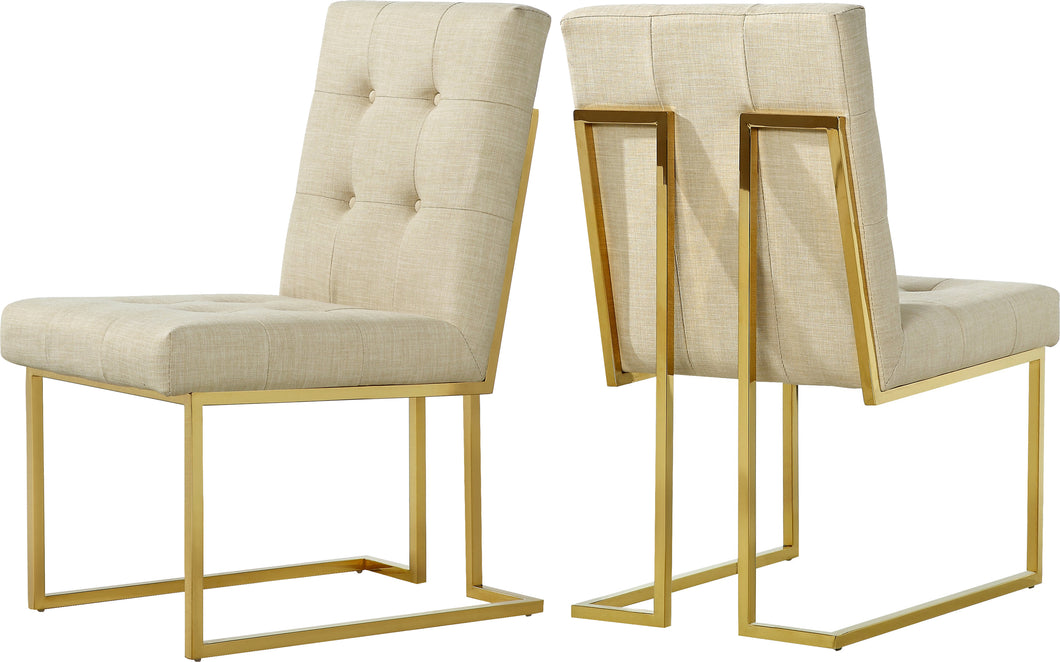 Victoria Beige Linen Dining Chair