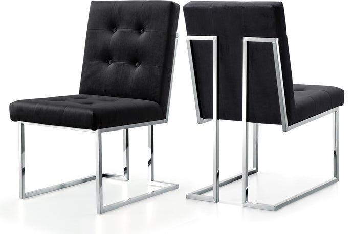 Alexis Black Velvet Dining Chair