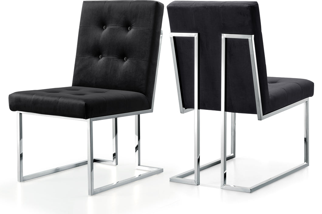 Alexis Black Velvet Dining Chair