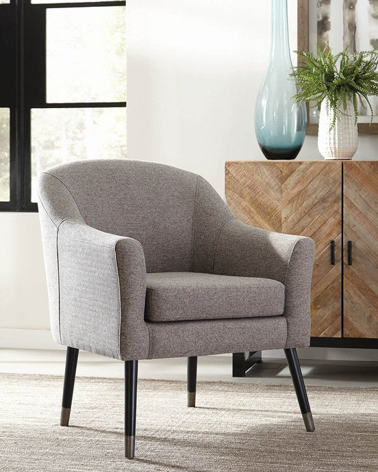 ACCENT CHAIR WITH OTTMAN, GREY, 27.50 X 29.00 X 38.50