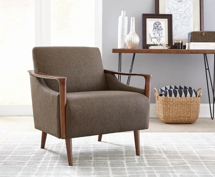 ACCNENT CHAIR, DARK BROWN, 29.00 X 32.00 X 35.50''H